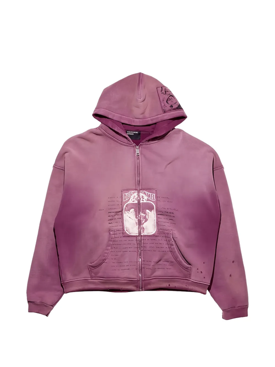 Purple hoodie, front view