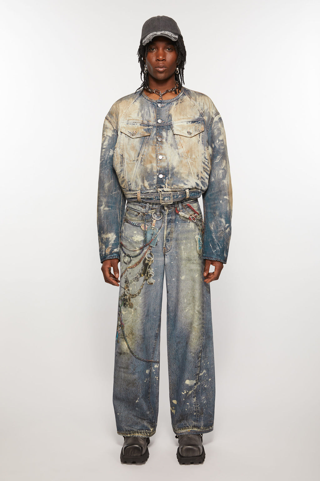 ACNE STUDIOS - Men Destroyed Relaxed Denim Jacket