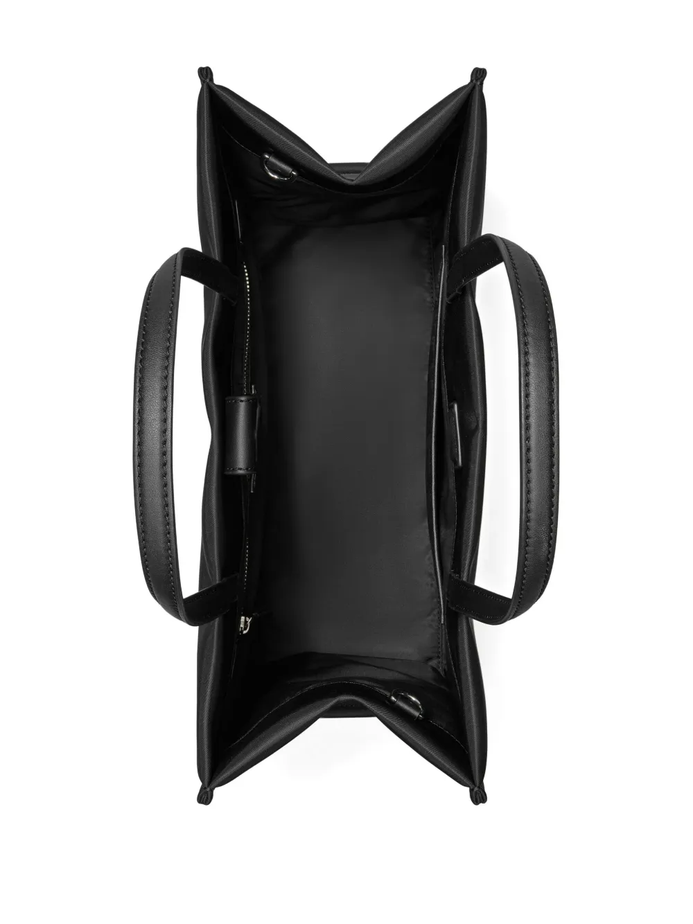 Black tote bag,top view