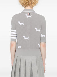 THOM BROWNE - Women Hector Intarsia Pointelle Jacquard Polo Shirt