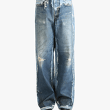 Blue jeans worn by a person, showing the jeans fit