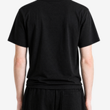 Black t-shirt, full body view