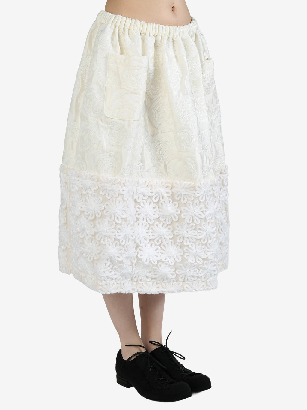 TAO COMME DES GARCONS - Women Embroidered Patchwork Lace Skirt