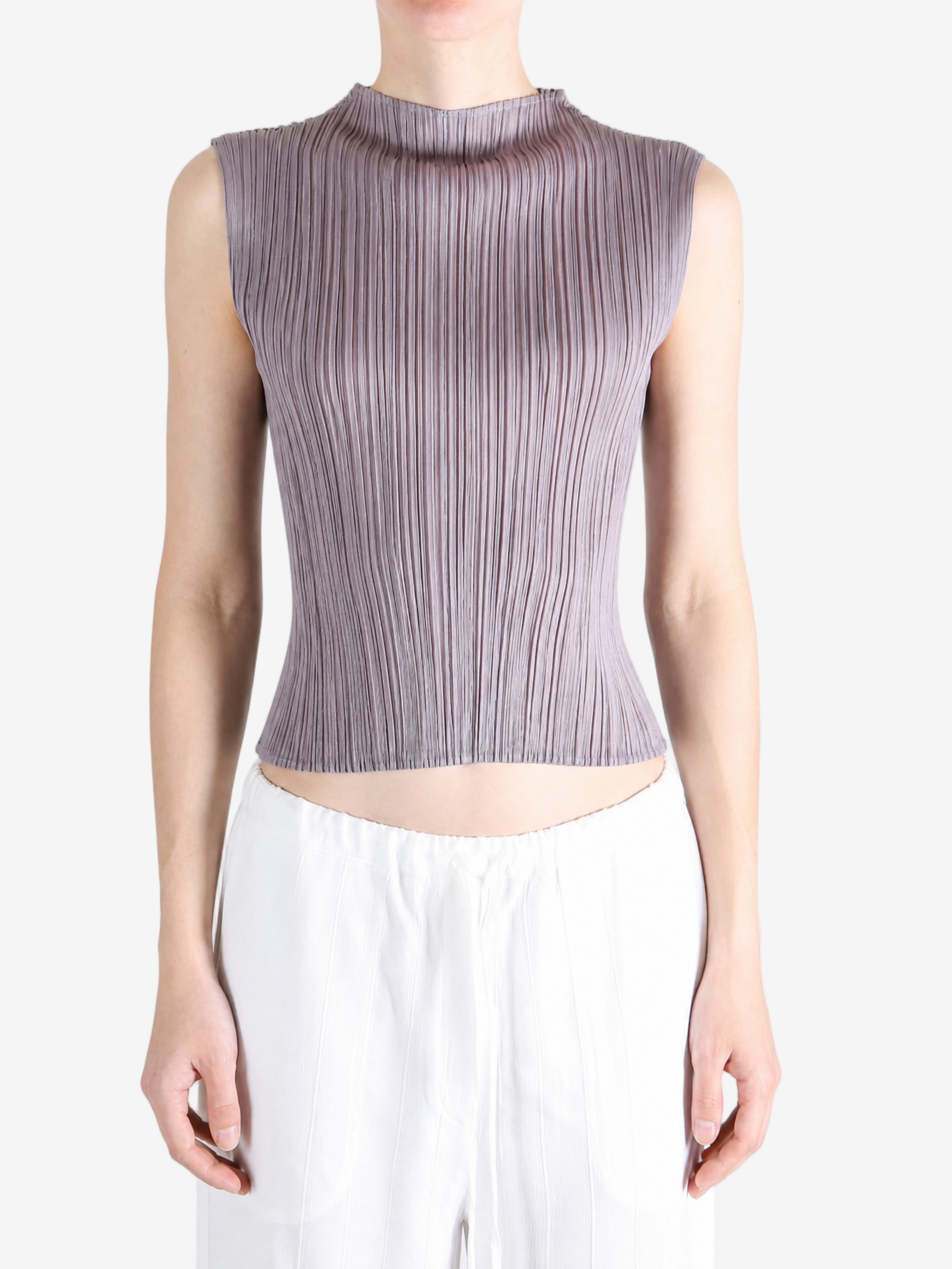 Purple shirt worn by a person, showing the shirt fit