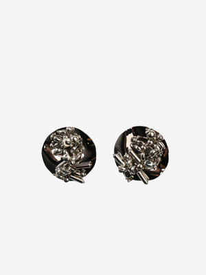 Brass earring, front view