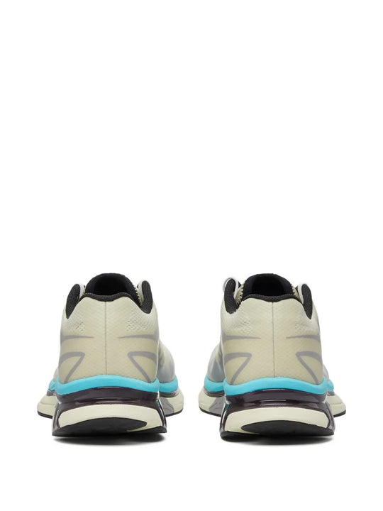 Tan sneakers, back view