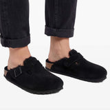 Black sandals, front view