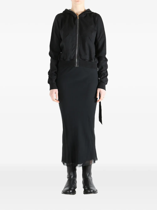 Balck sweats-hoodies, full body view