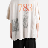 Tan t-shirt, full body view