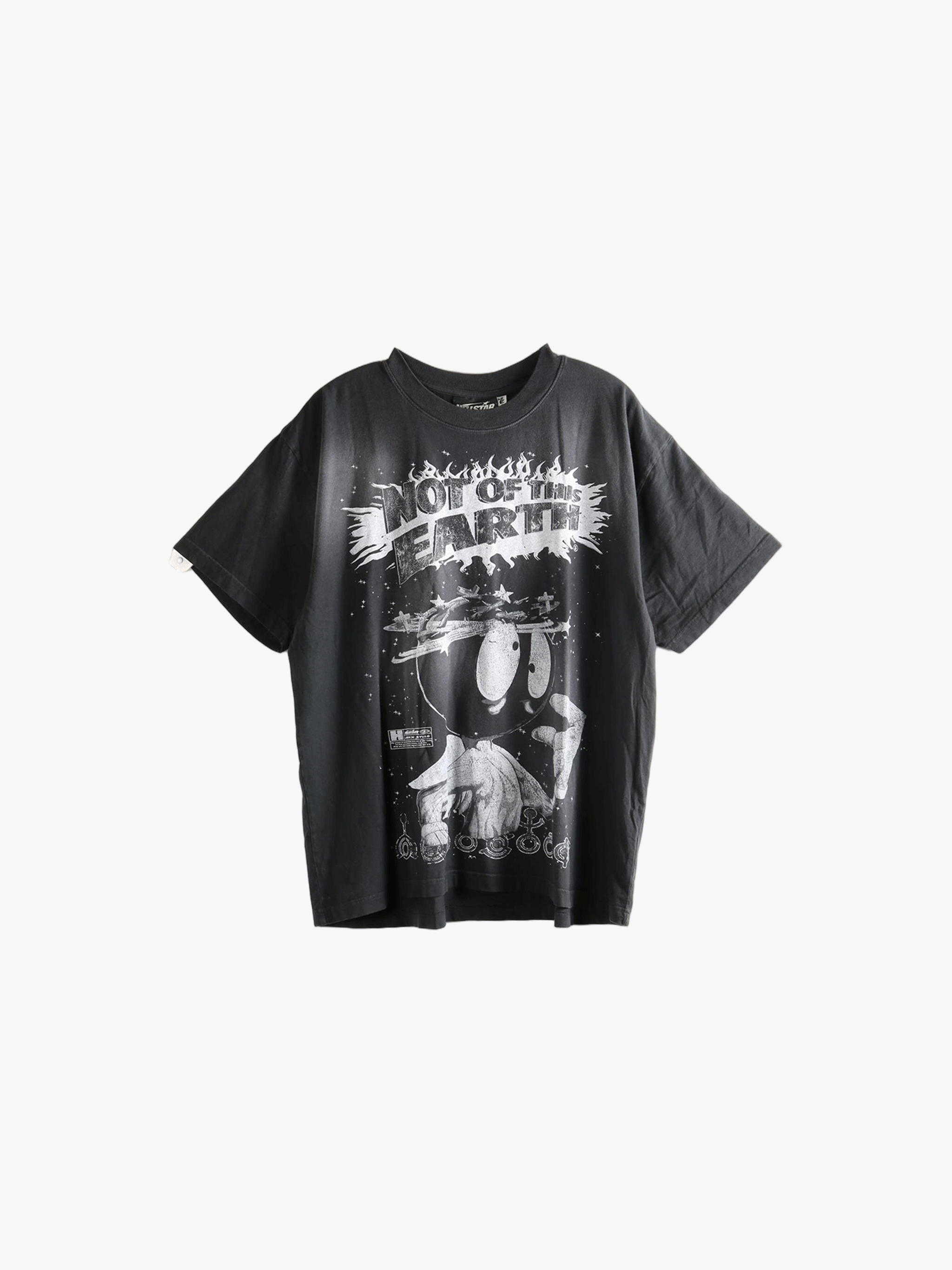 Black t-shirts, front view
