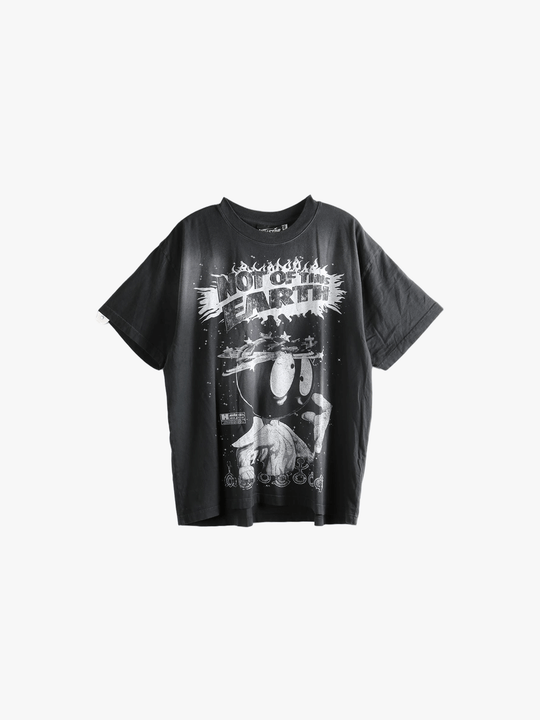 Black t-shirts, front view