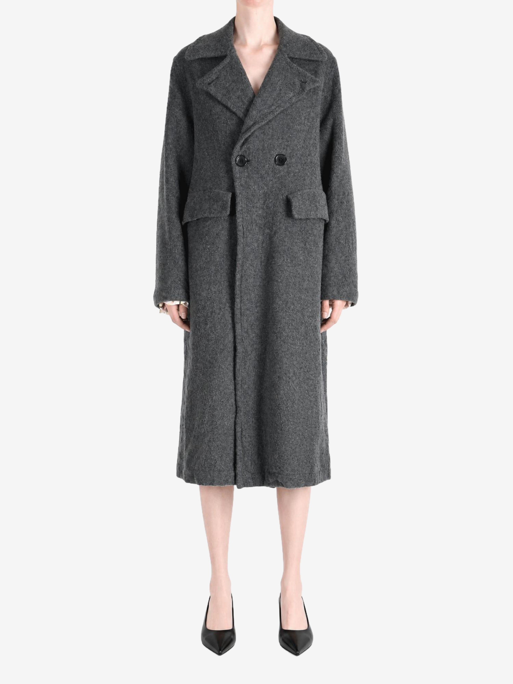 Grey jacket, full body view