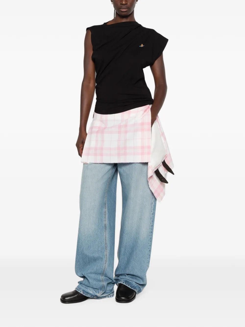 Black top, full body view