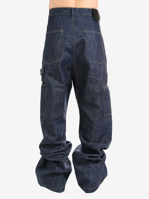 RICK OWENS DRKSHDW - Men Double Knee Geth Cut Pantaloni In Denim