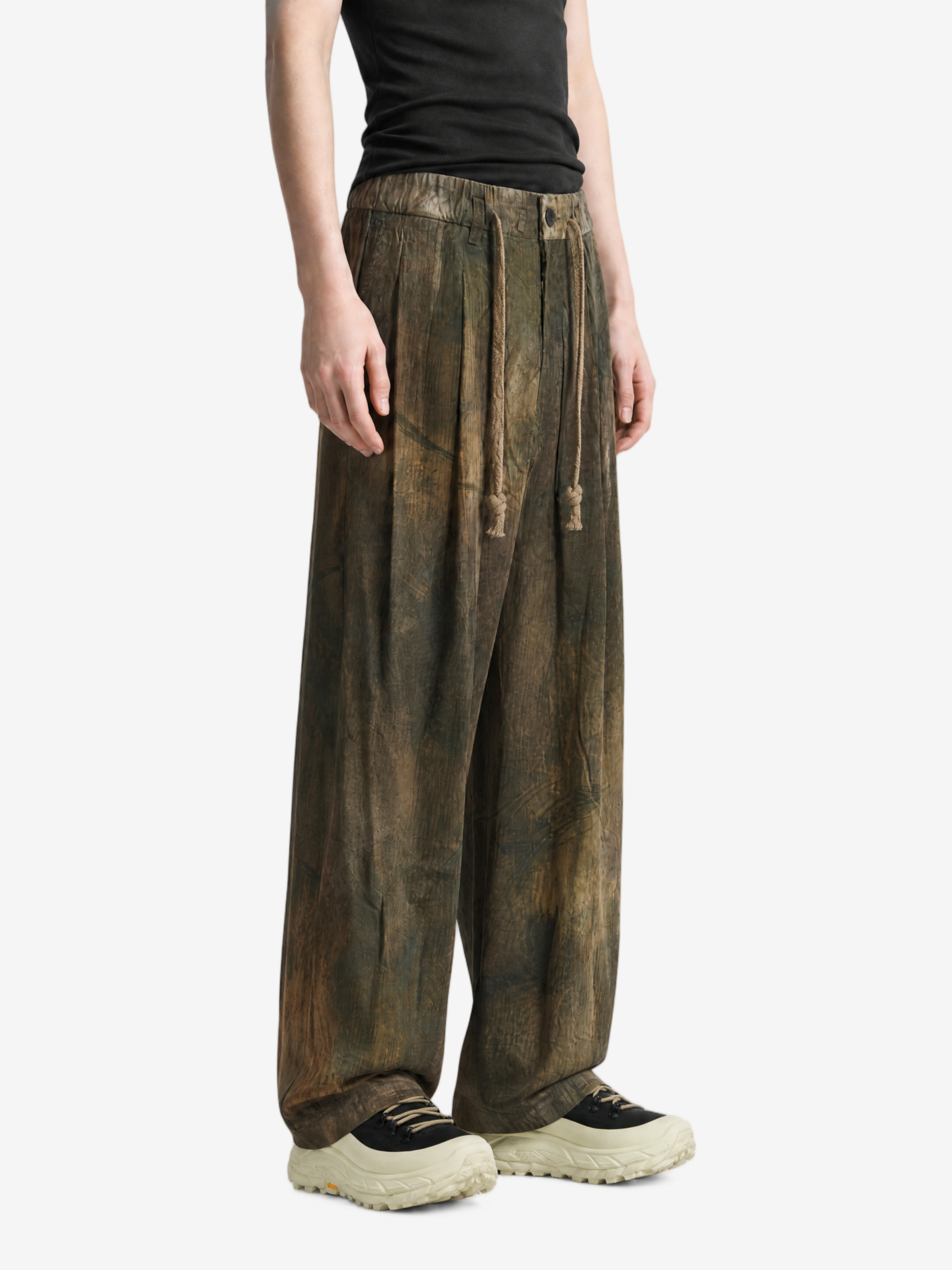 Brown pants, full body view