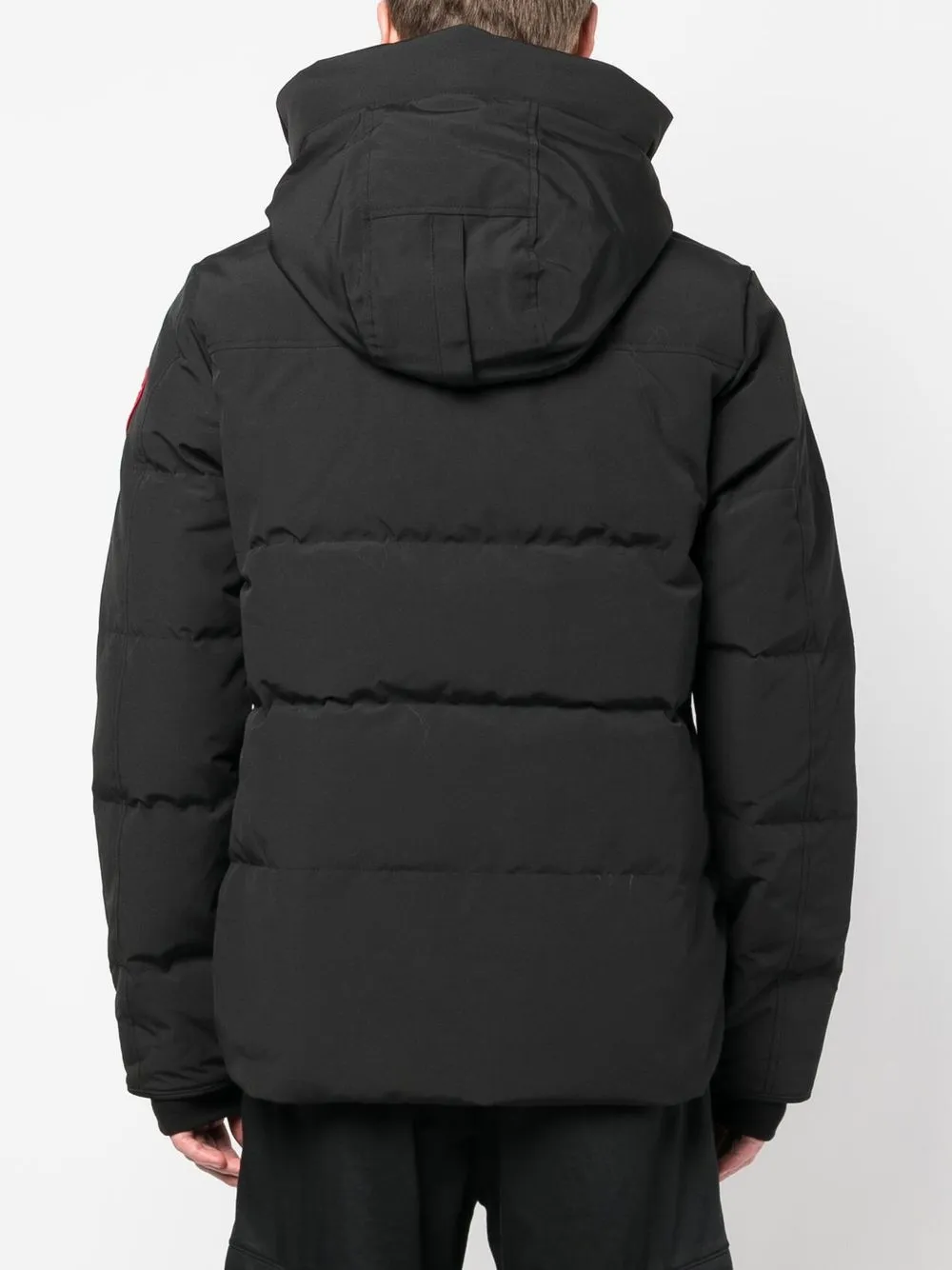 worn by a person, showing the black jackets-coats fit
