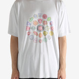 White t-shirt worn by a person, showing the t-shirt's fit