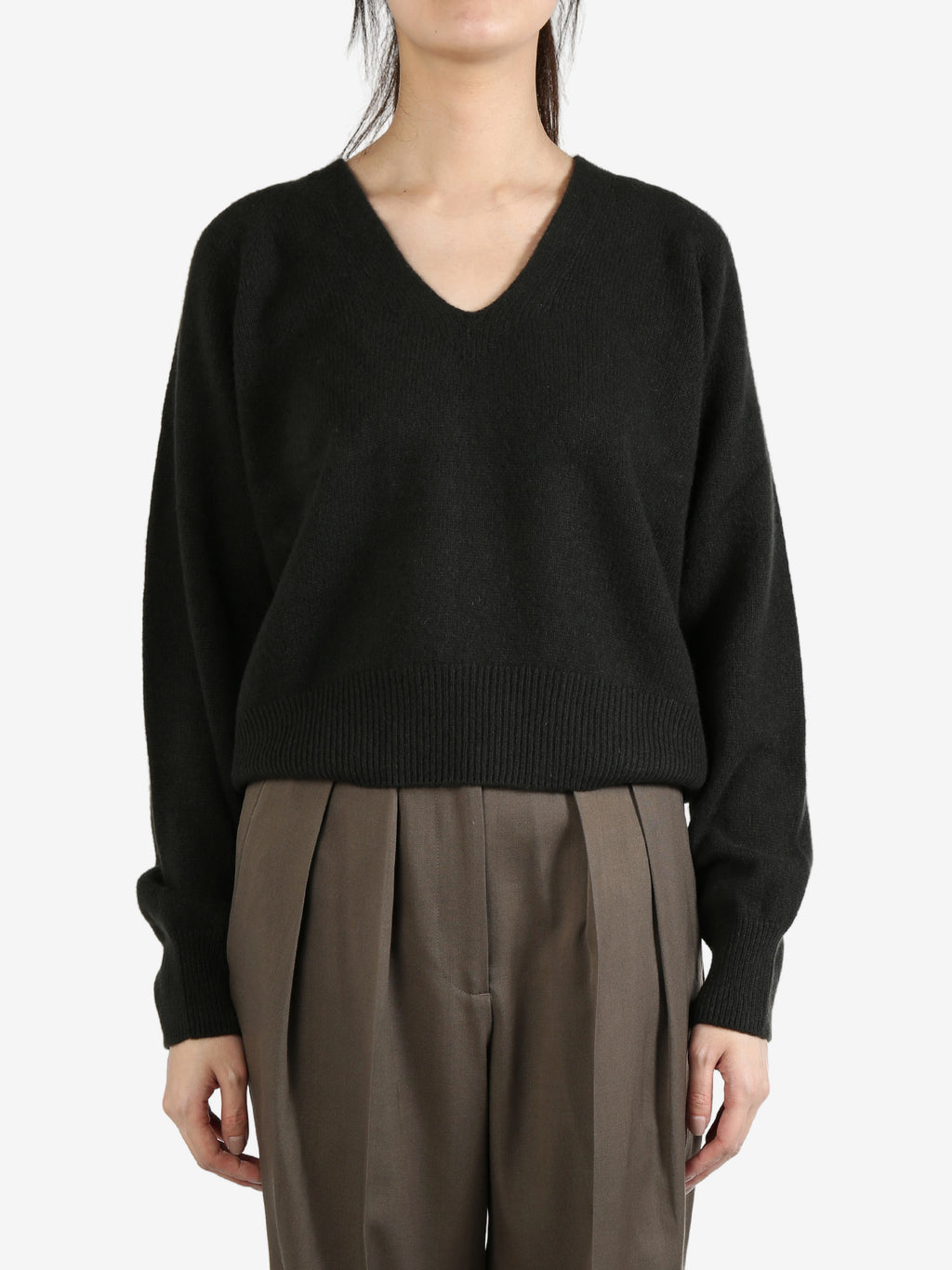 MARGARET HOWELL - Women Cropped V Neck Cashmere