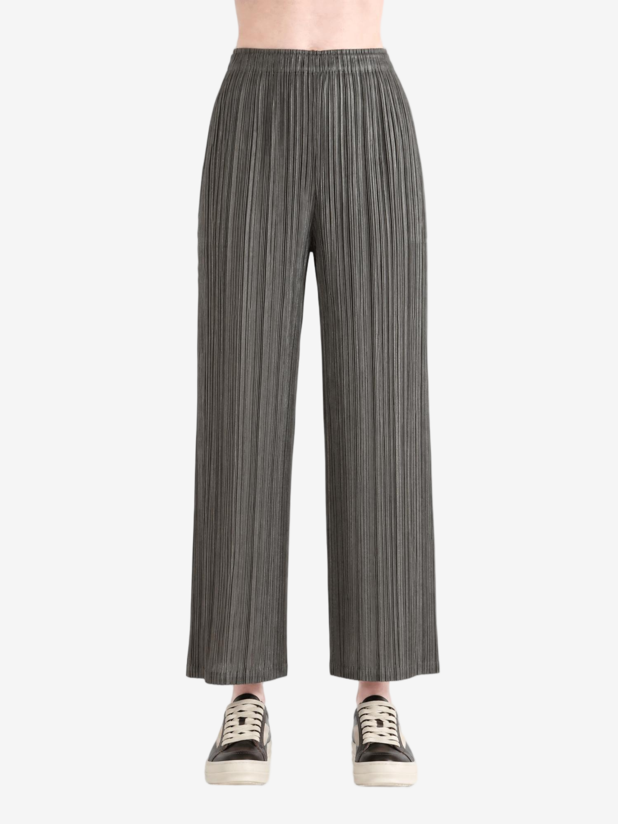 Grey pants, full body view