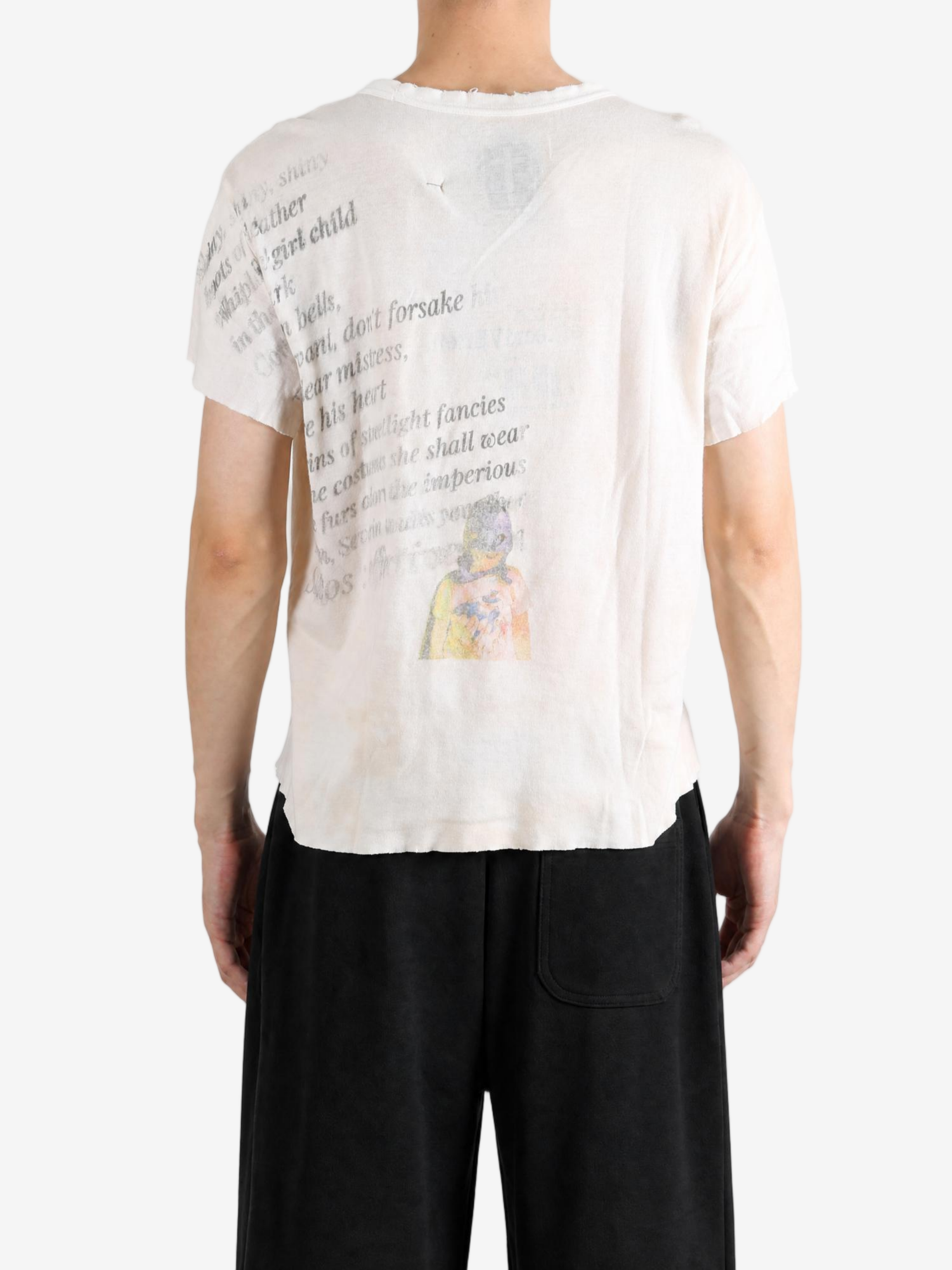 Tan t-shirt, full body view