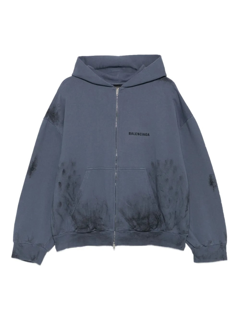 Blue hoodie, front view