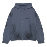 Blue hoodie, front view