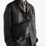 Black bag worn by a person, showing the bag fit
