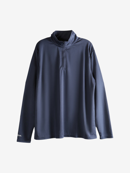 Navy pullover, front view