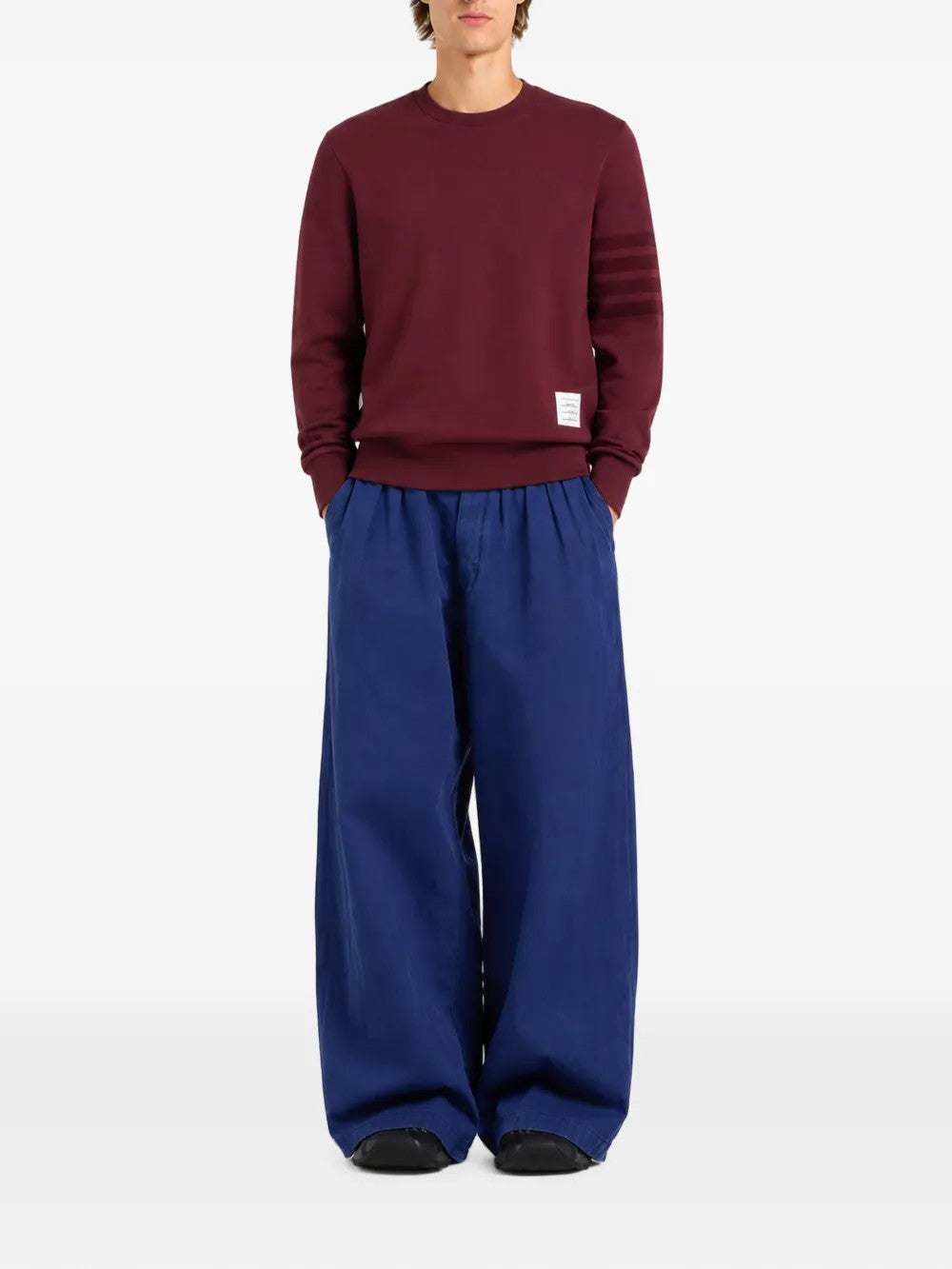 Burgundy knitwear, front view