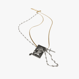 Brass necklace, front view