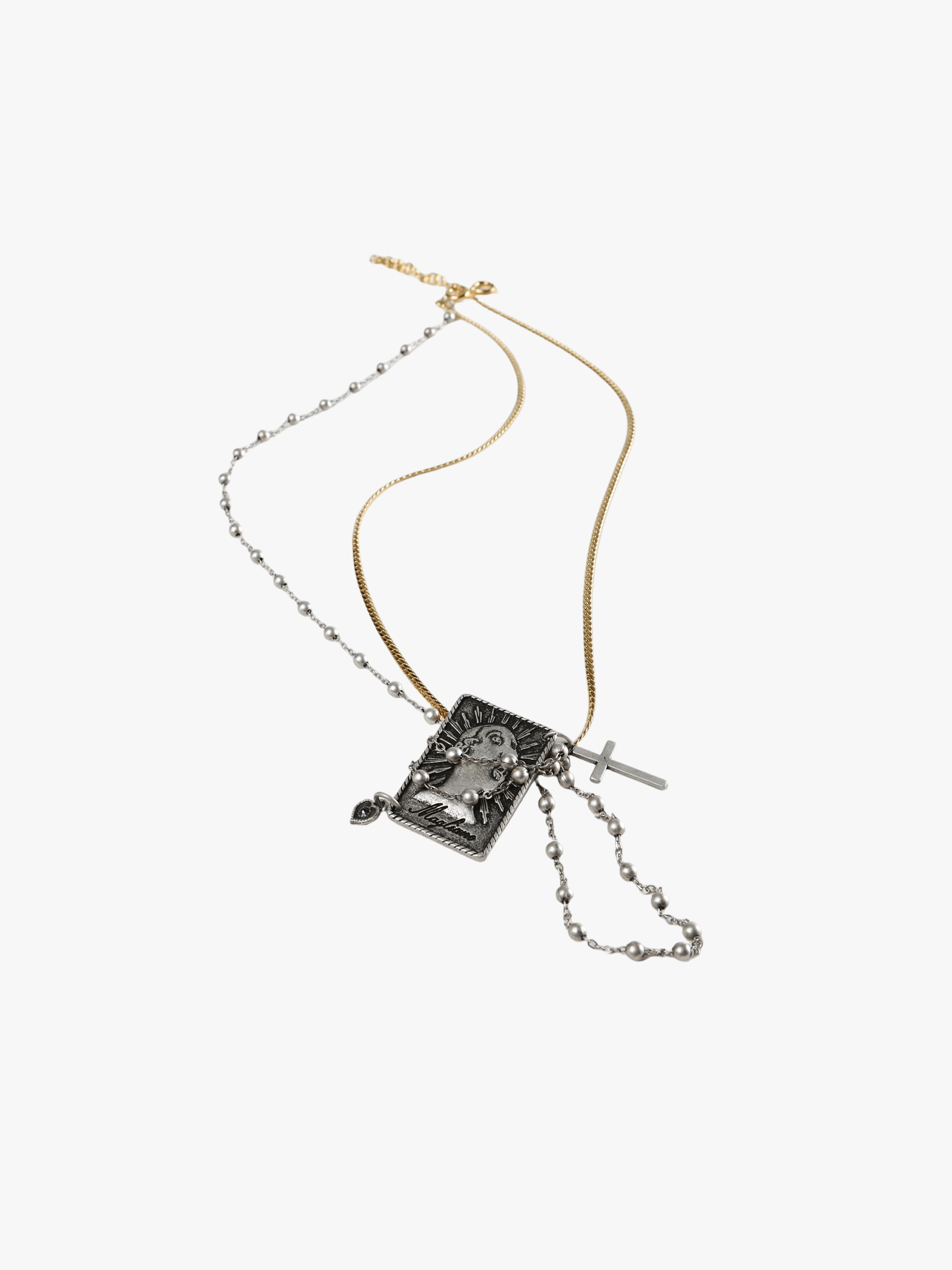 Brass necklace, front view