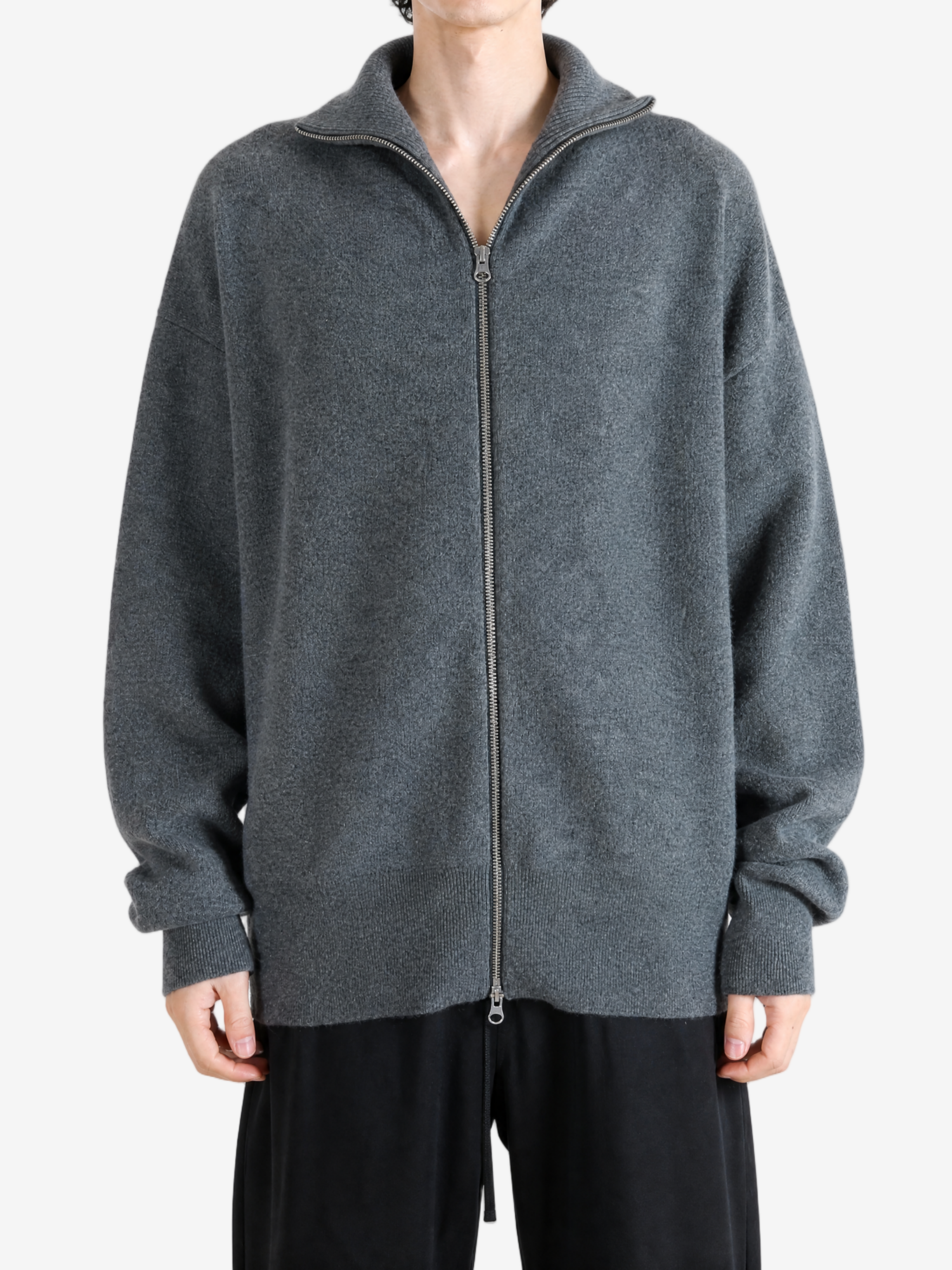Grey hoodie, full body view