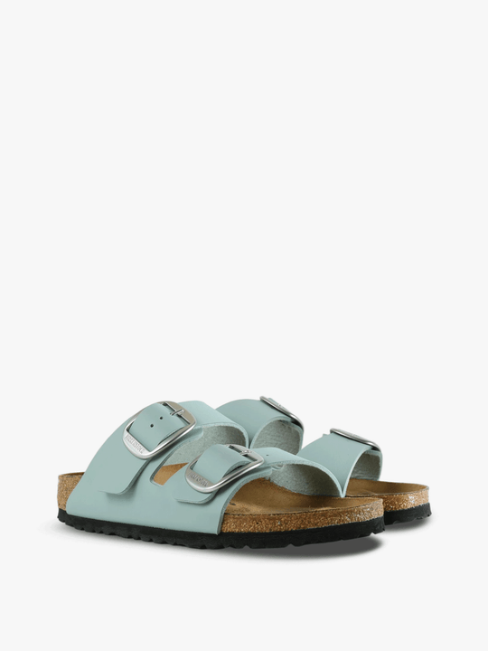 Green sandals, front view