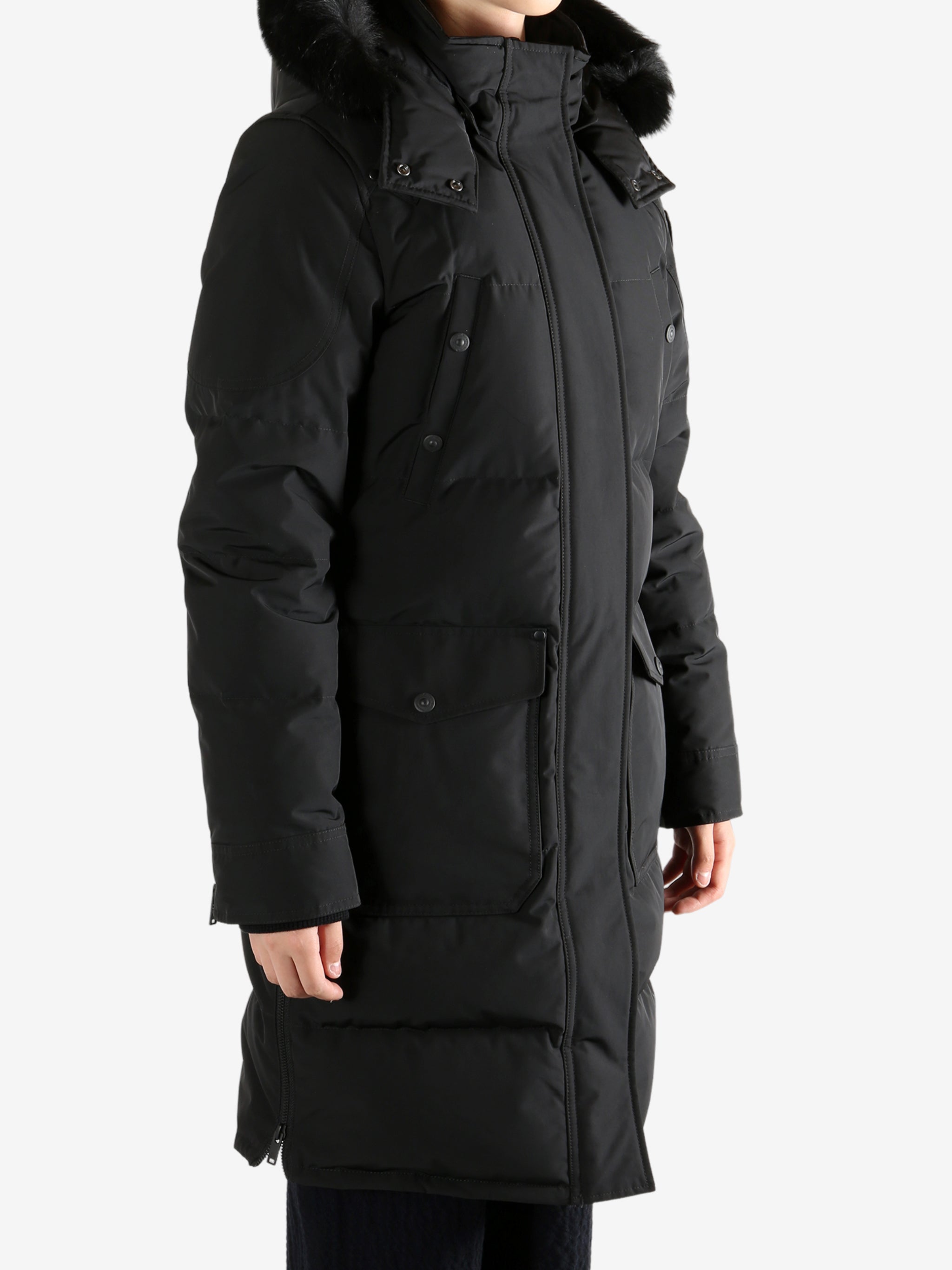 Black coats, full body view