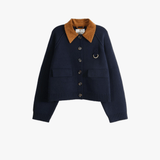 Navy knitwear, front view