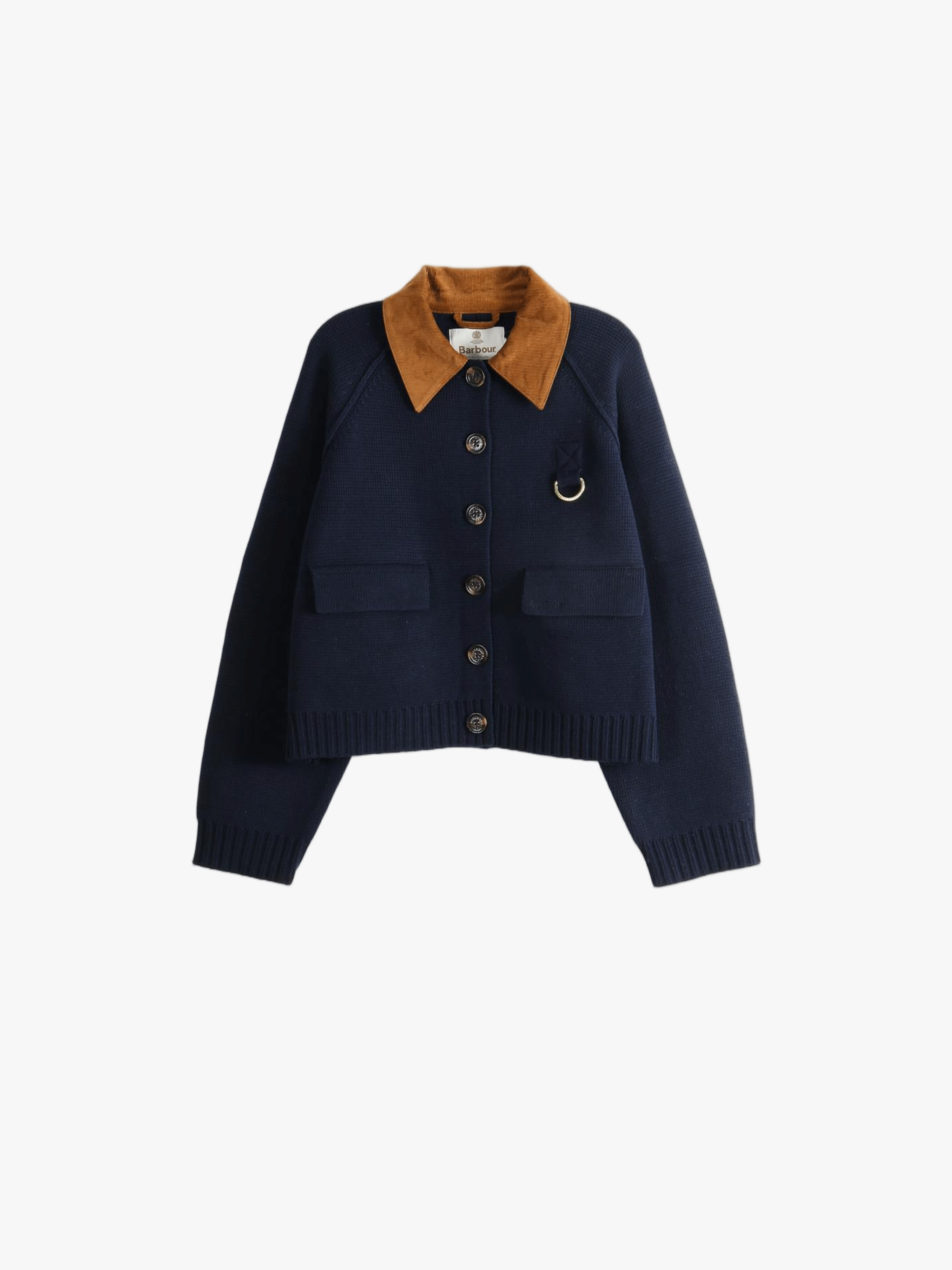 Navy knitwear, front view