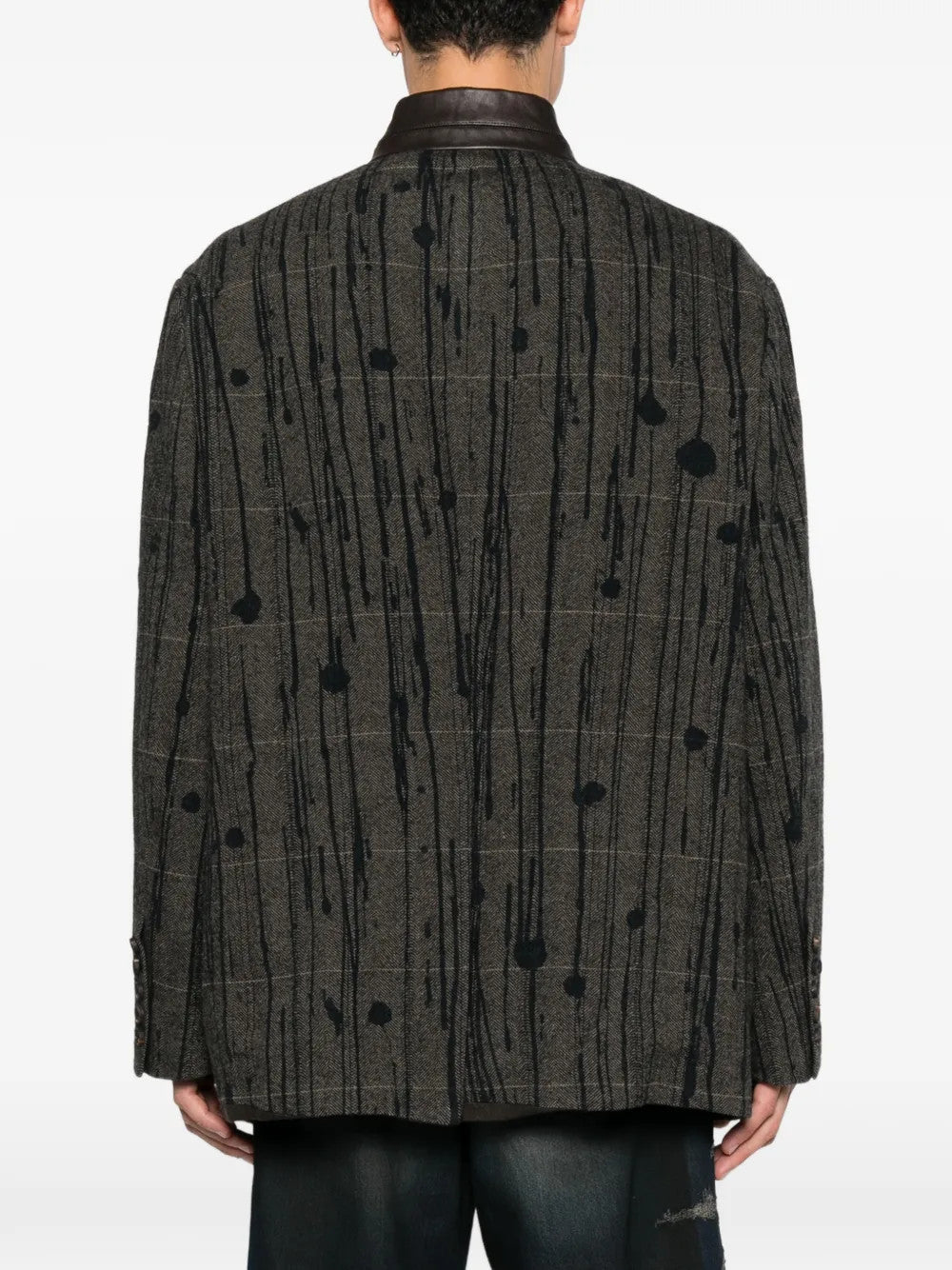 Grey blazer, full body view