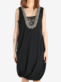 DRIES VAN NOTEN - Women Sleeveless Draped Beaded Neck Dress