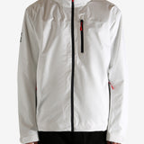 white jacket worn by a person, showing the jacket fit