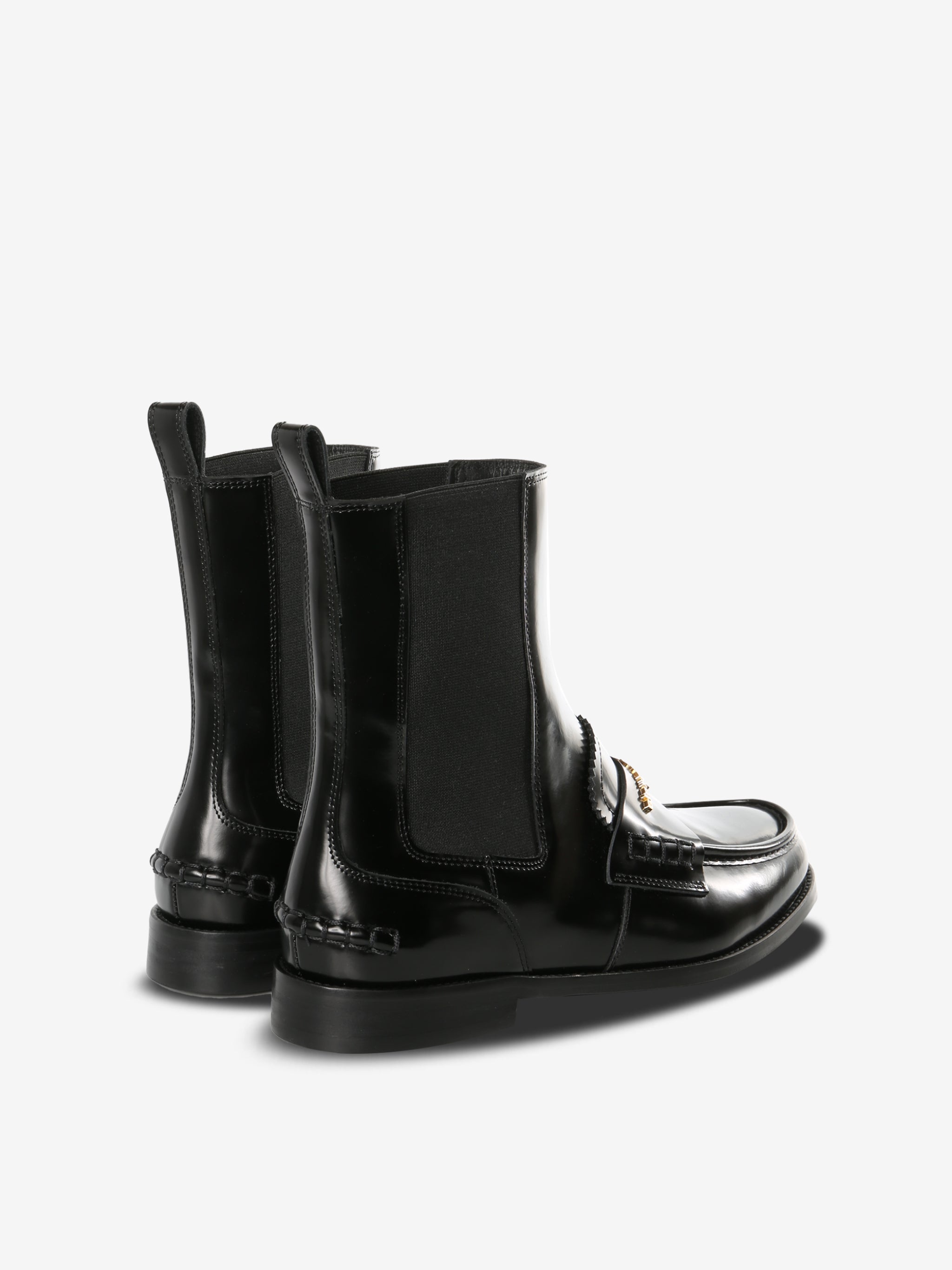 black boots, side view