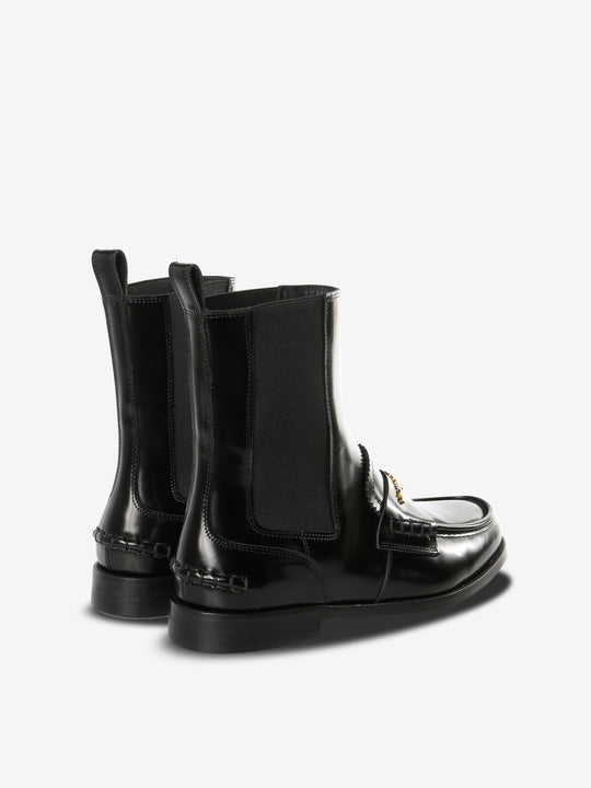 black boots, side view