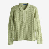 Green knitwear, front view