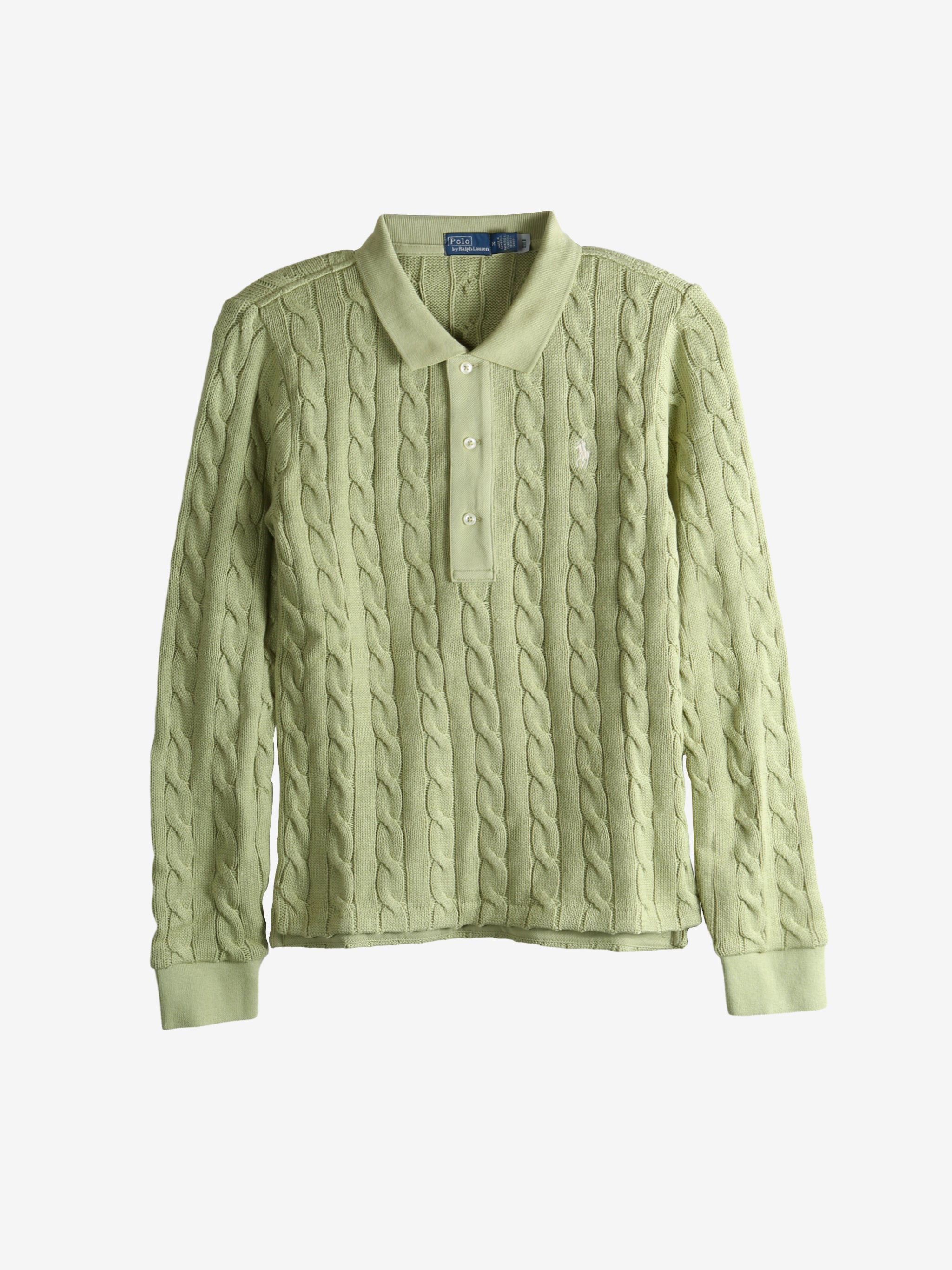 Green knitwear, front view