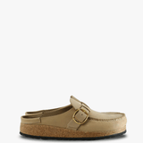 Tan sandals, side view
