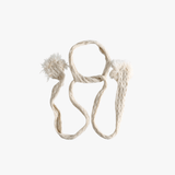 White scarves, back view