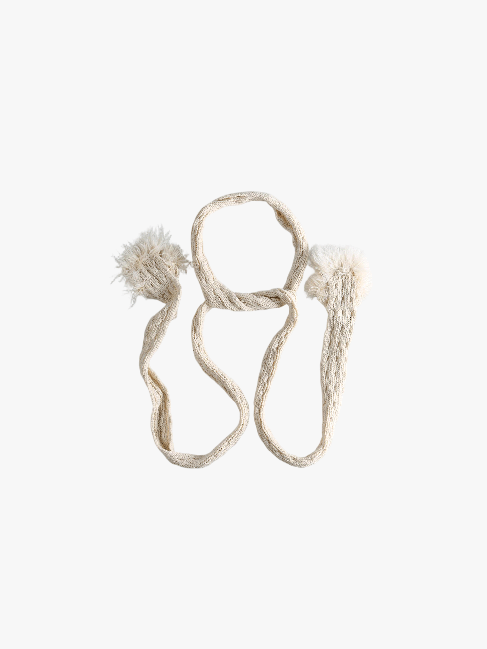 White scarves, back view