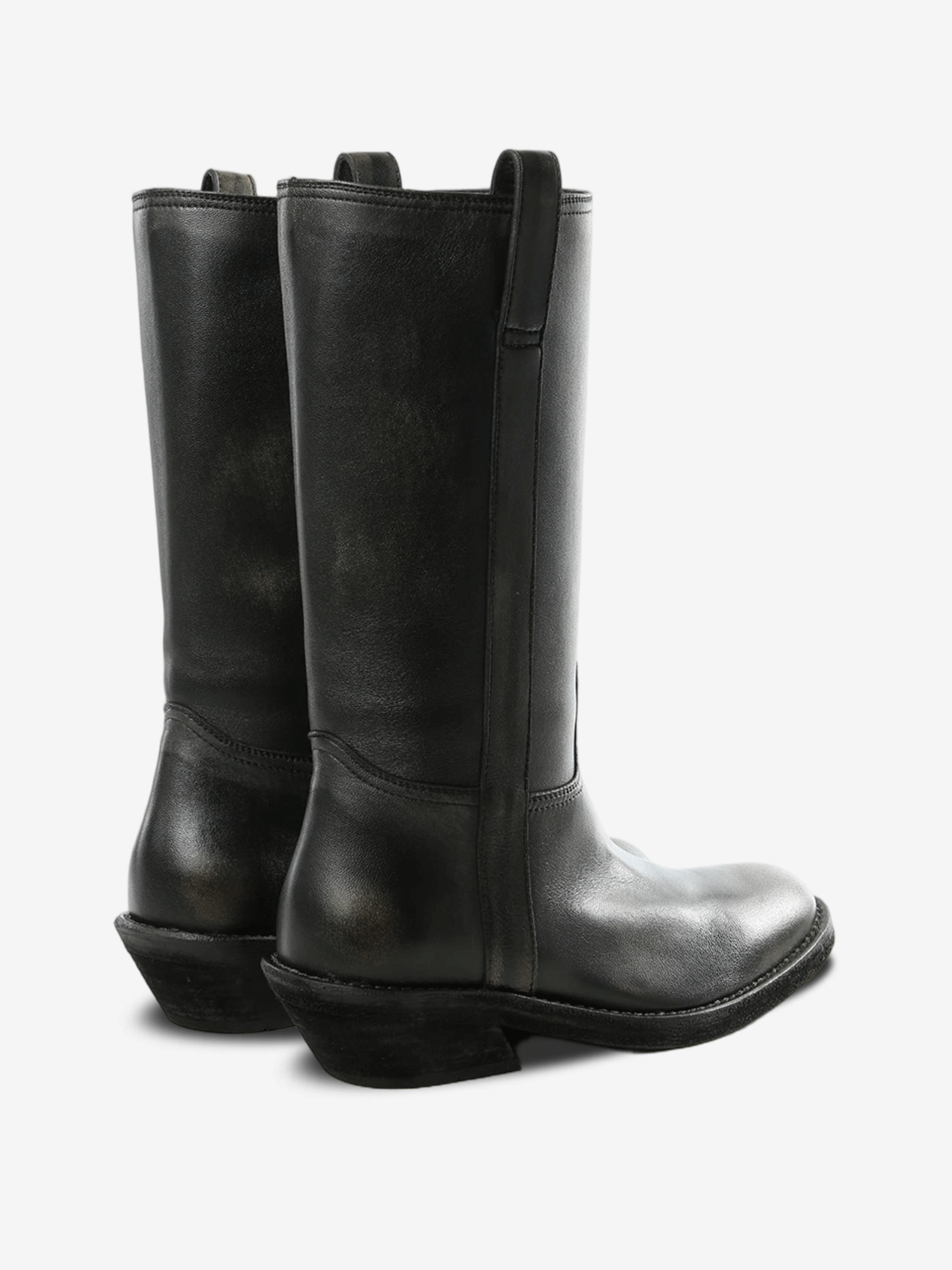 Black boot, back view