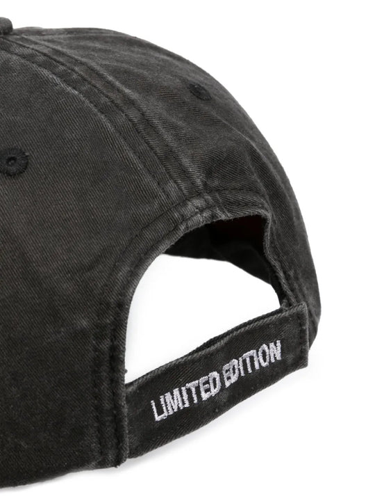 Close up of Black hat, showing detail