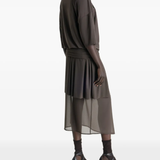 Brown dresses, full body view