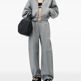Grey pants, full body view
